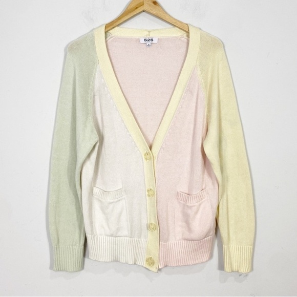 525 AMERICA Contrast Cardigan Butter Multi - Picture 7 of 14